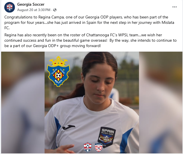 Regina Campo Shoutout from Georgia Soccer